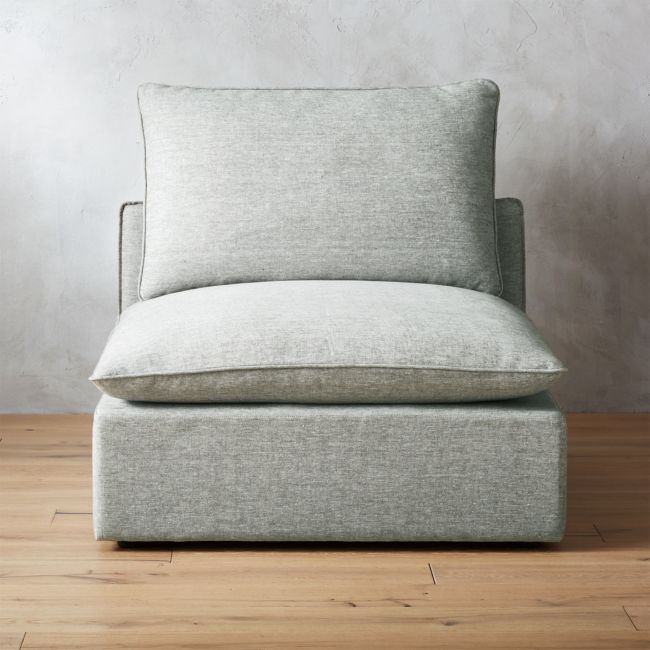 Lumin Grey Linen Armless Chair - Image 0