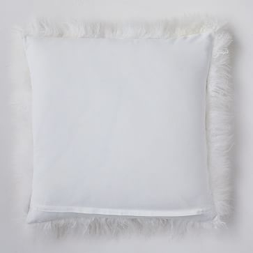 Mongolian Fur Pillow Cover, 12"x16", White, WE Kids - Image 3