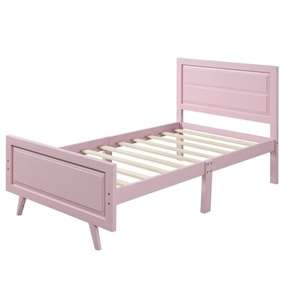 Twin Wood Platform Bed Frame With Headboard - Image 0
