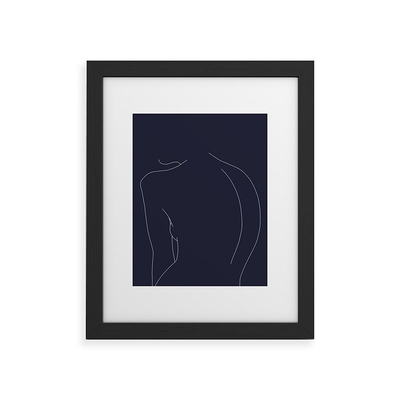 Womans Back Line by The Colour Study - Framed Art Print Classic Black 11" x 14" - Image 0