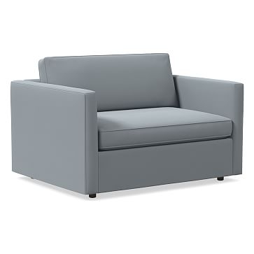 OPEN BOX: Harris Chair-and-a-Half, Poly, Astor Velvet, Steel Blue, Concealed Supports - Image 0