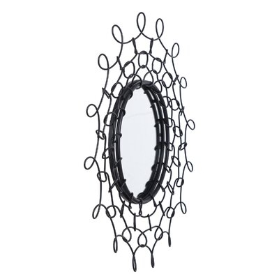 Wilna Farmhouse - Round Wall Mirror With Metal Open Looped Frame - Black Finish - Image 0
