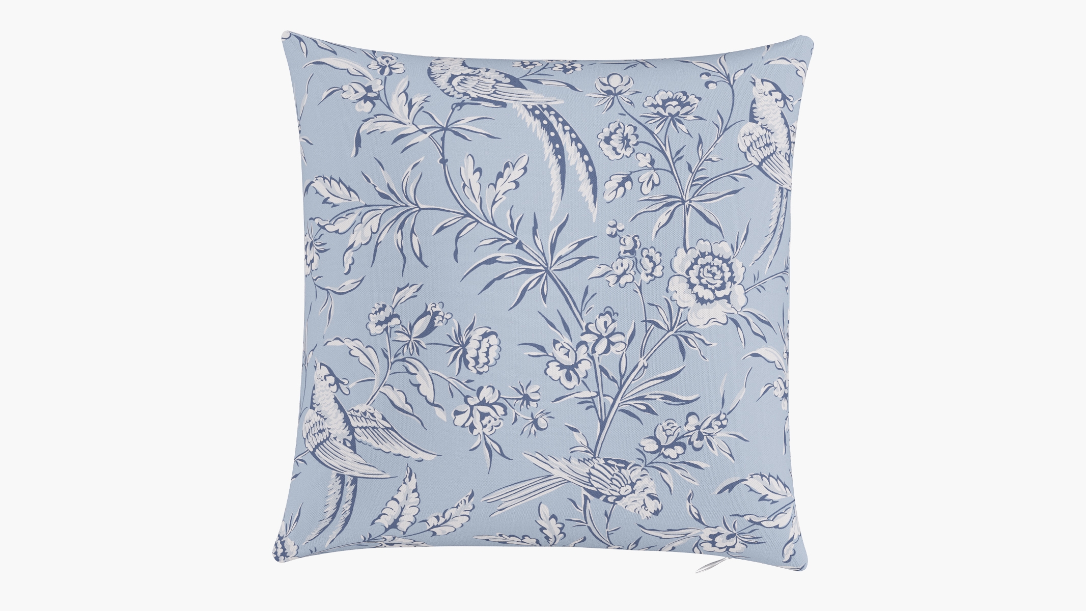 Throw Pillow 16", Blue Aviary, 16" x 16" - Image 0
