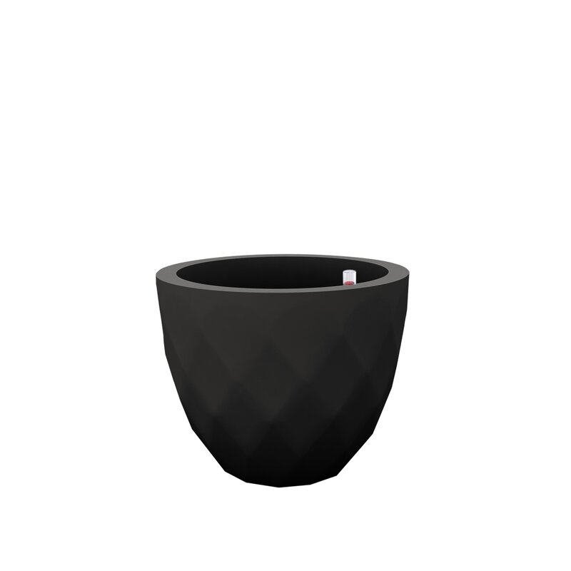 Vondom Vases Self-Watering Resin Pot Planter Color: Black, Size: 17.75" H x 21.75" W x 21.75" D - Image 0