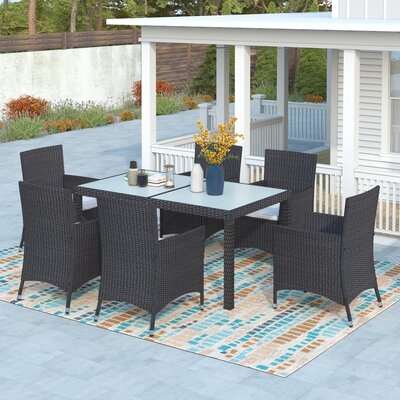 Rectangular 6 - Person 59'' Long Dining Set with Cushions - Image 0