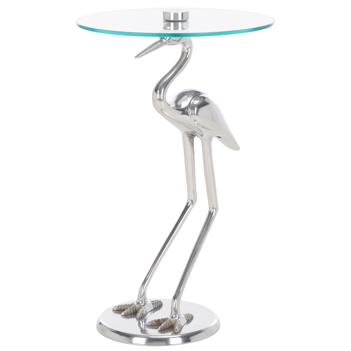 Tori Crane Base Accent Table - Silver / Glass - Safavieh - Image 6