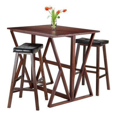 Burgettstown 3 - Piece Counter Height Drop Leaf Solid Wood Dining Set - Image 0