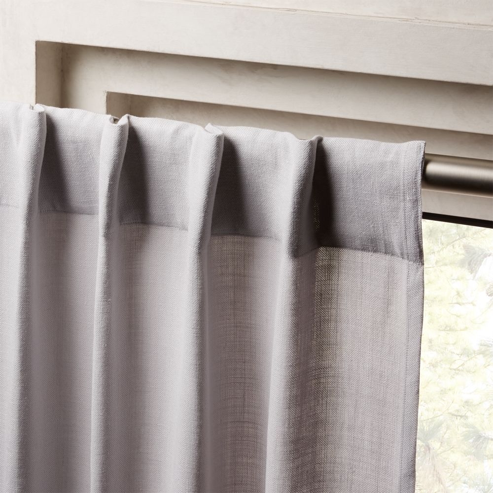 Heavyweight Silver Grey Linen Curtain Panel 48"x108" - Image 0