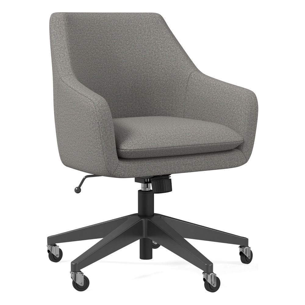 Helvetica Office Chair, Chenille Tweed, Feather Gray, Dark Bronze - Image 0