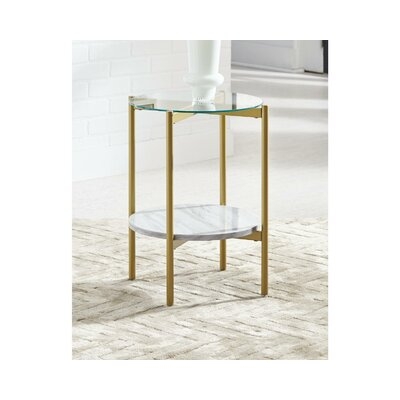 Burritt Glass Top End Table with Storage - Image 1