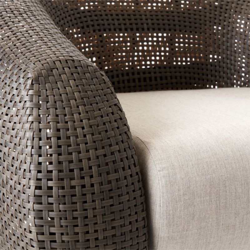 Laszlo All-Weather Rattan Outdoor Swivel Lounge Chair with Light Grey Sunbrella® Cushion - Image 4