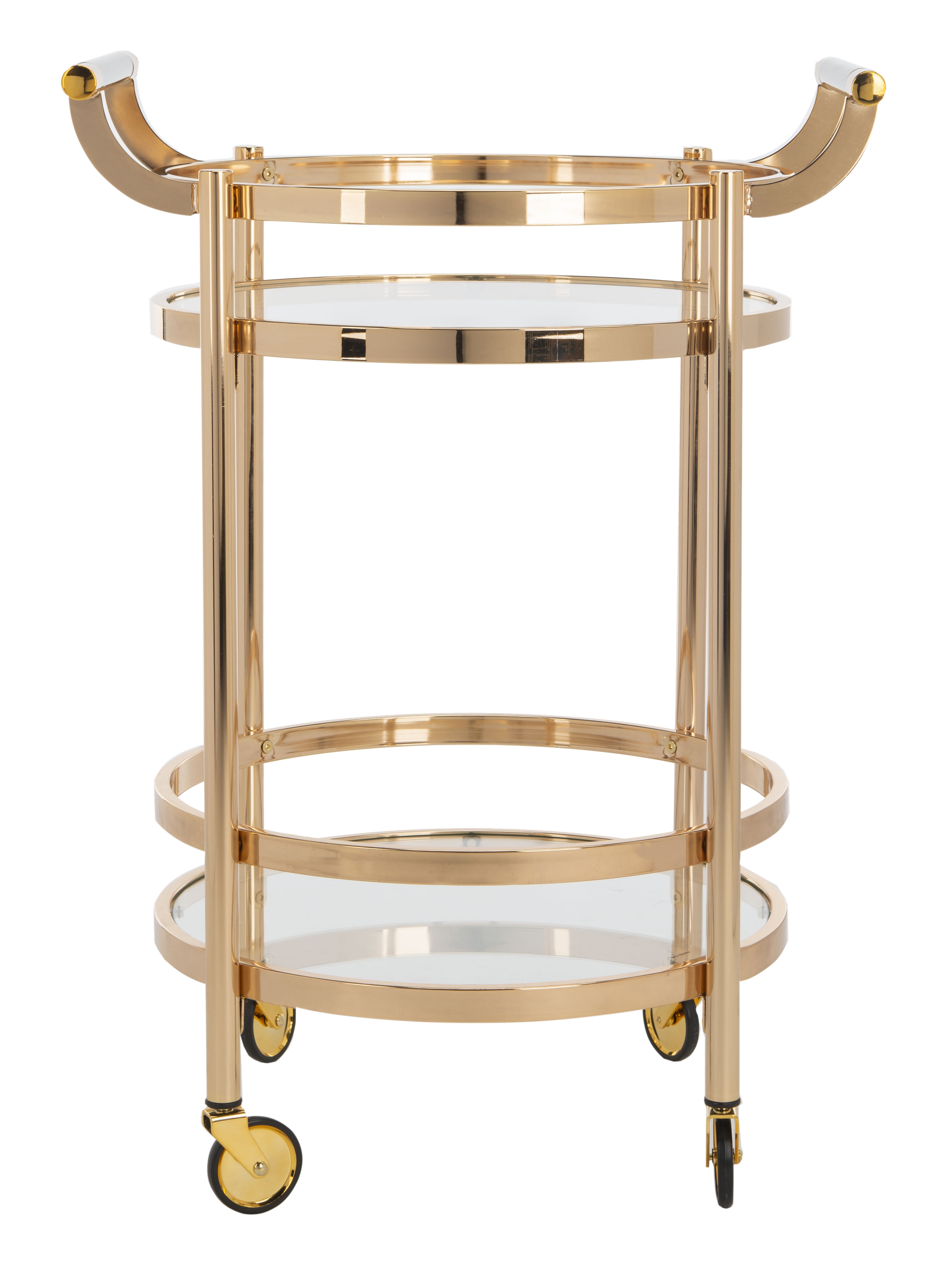 Sienna 2 Tier Round Bar Cart - Gold - Safavieh - Image 0