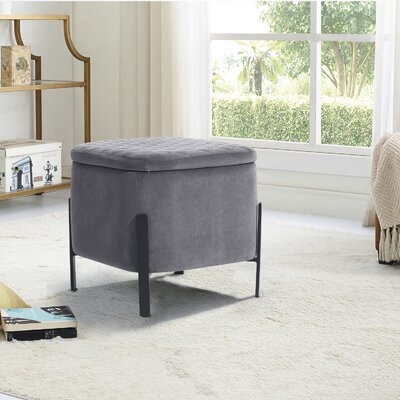 Herren 18.9" Tufted Square Standard Ottoman with Storage - Image 0