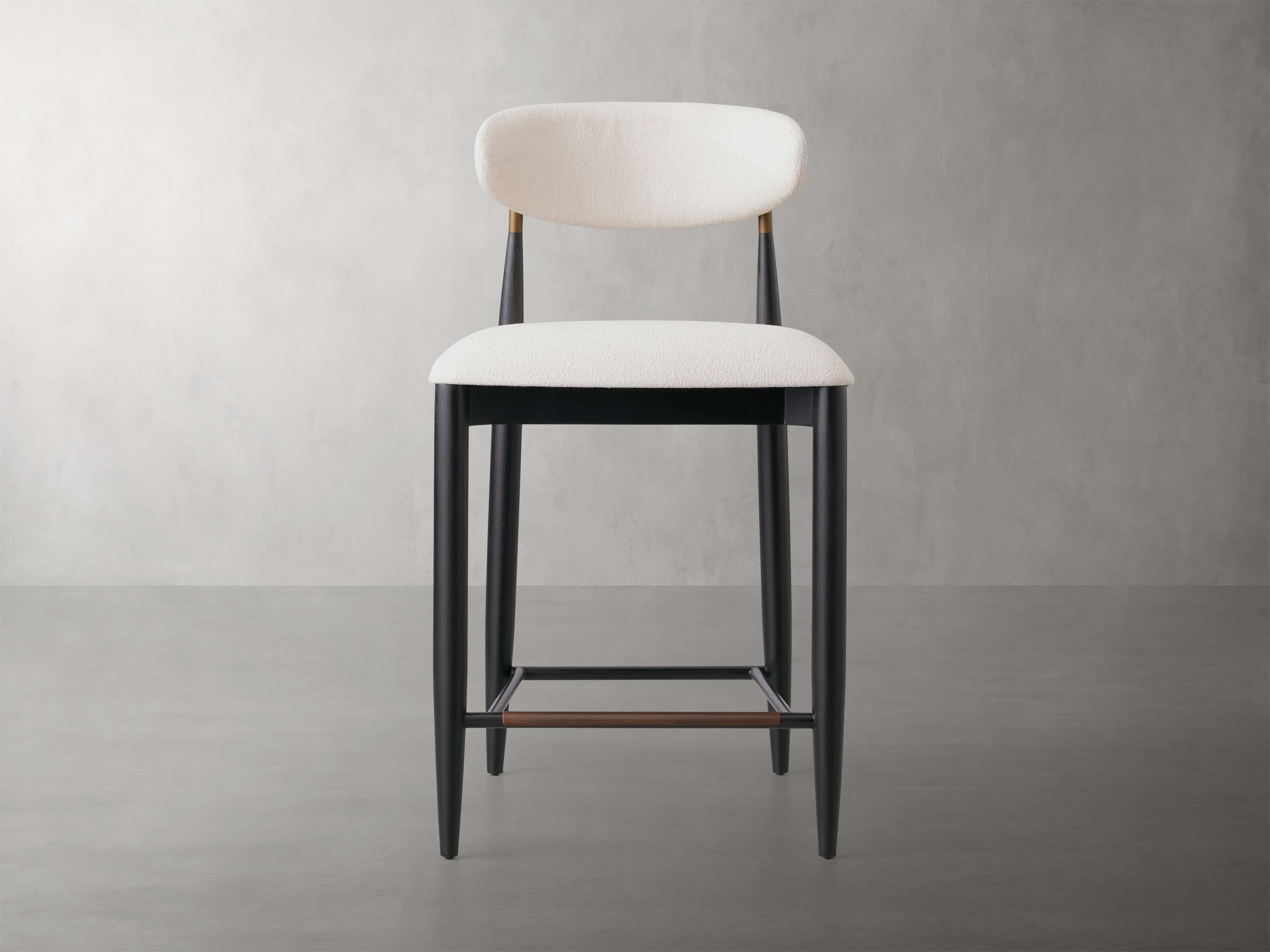 Jagger Armless Stool in Upholstered White - Image 0