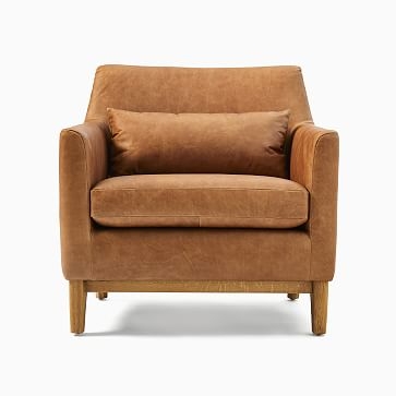 Harvey Chair, Poly, Ludlow Leather, Sesame, Natural Oak - Image 0