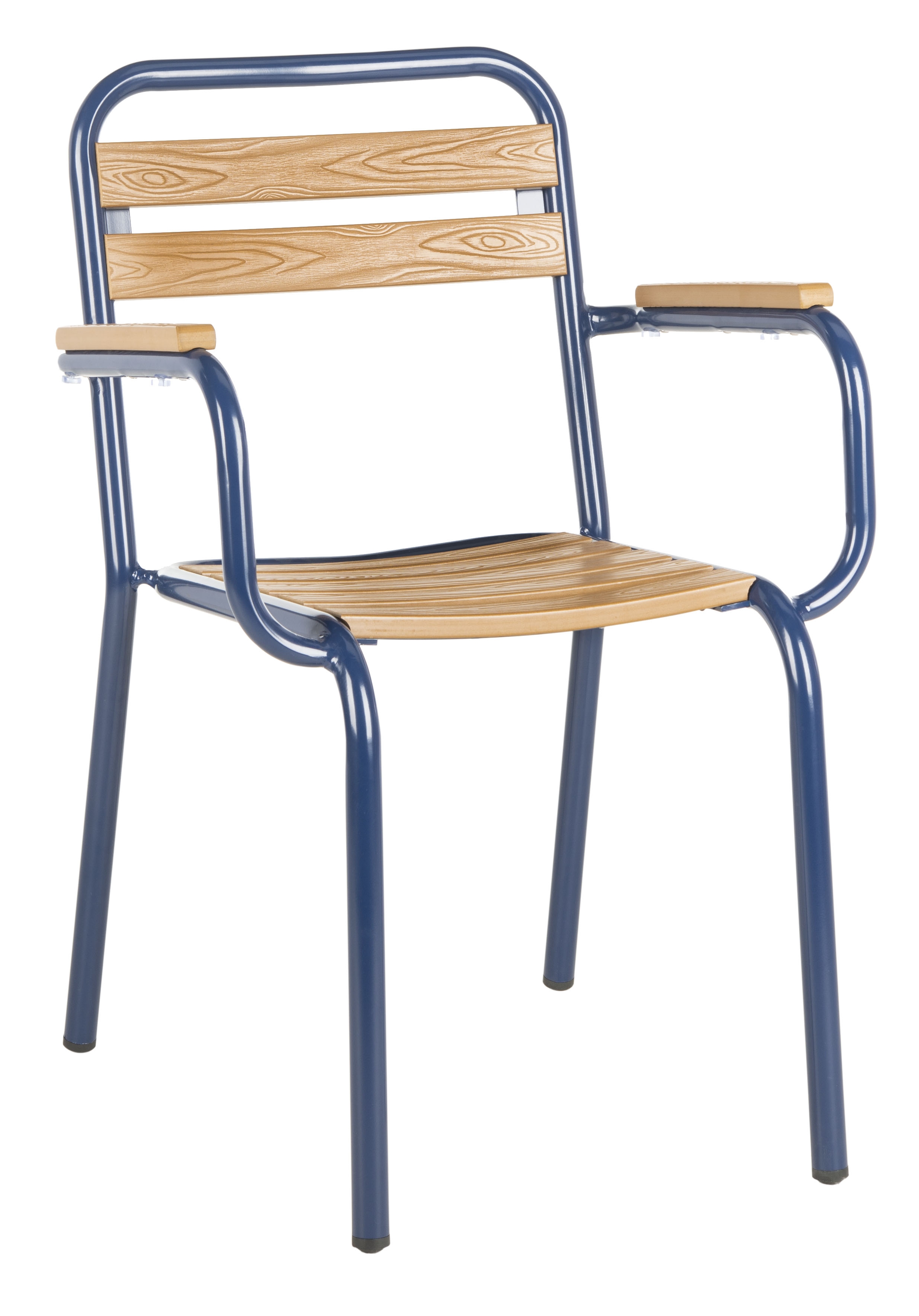 Rayton Stackable Chair - Navy/Brown - Safavieh - Image 2