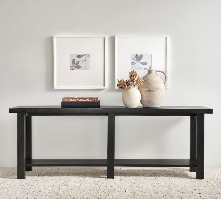Reed Grand Console Table, Warm Black - Image 1