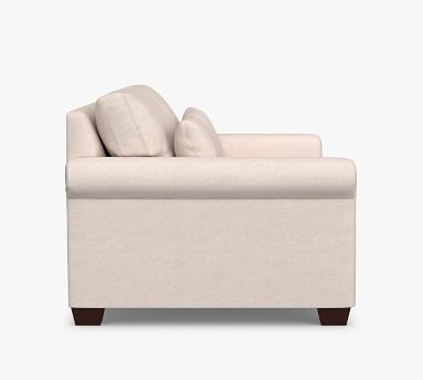 York Roll Arm Upholstered Deep Seat Loveseat 72", Down Blend Wrapped Cushions, Performance Brushed Basketweave Sand - Image 4