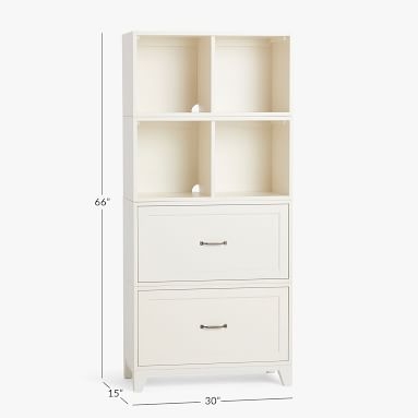 Hampton Wall System, 1x4 Drawer Set with Feet, Simply White, In-Home - Image 1