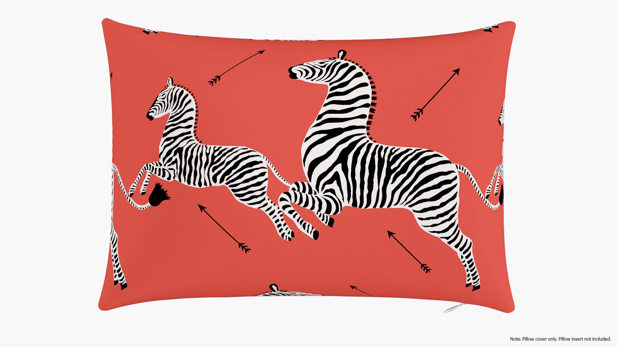 Throw Pillow Cover 14" x 20", Coral Zebra, 14" x 20" - Image 0