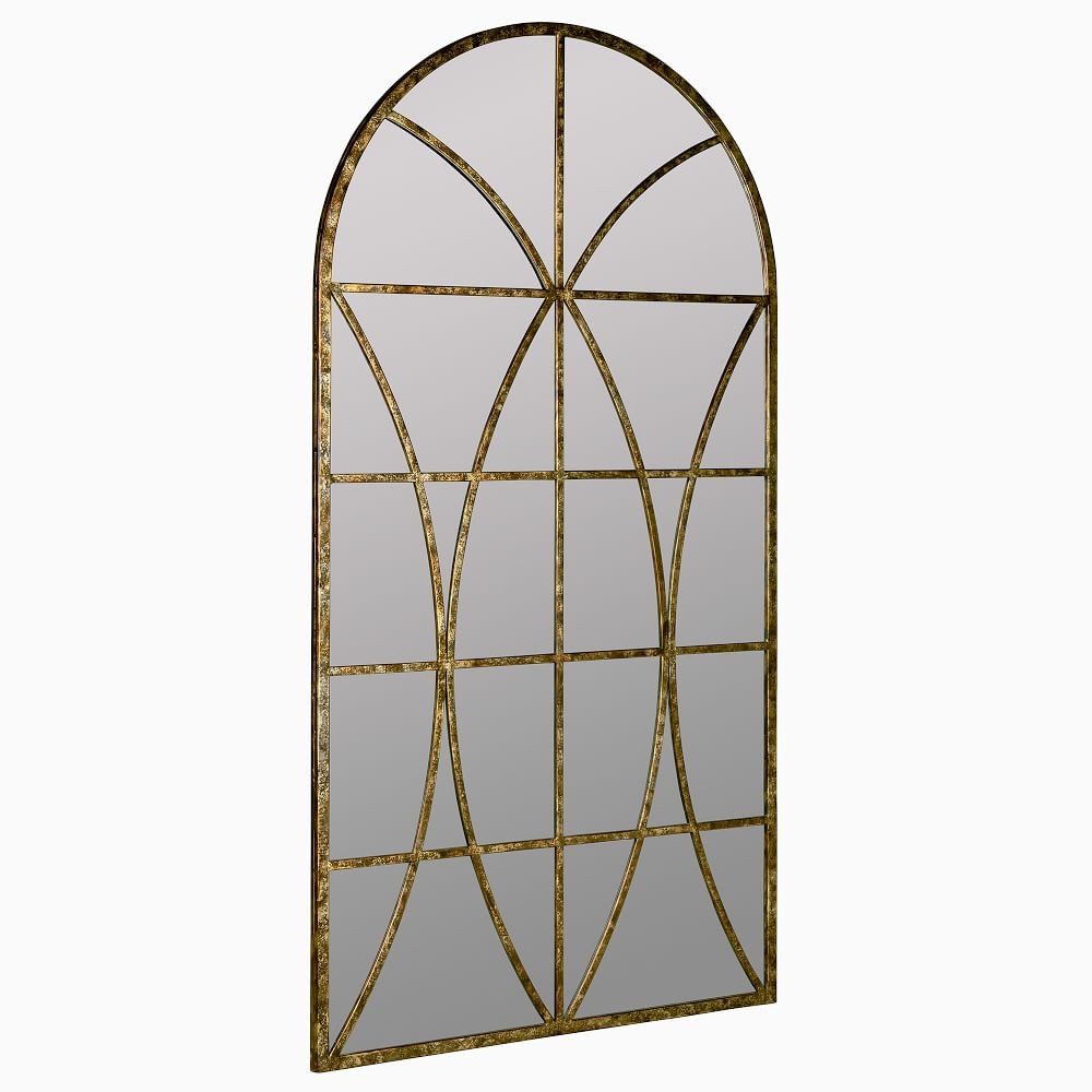 Oversized Window Floor Mirror, Gold, 59" - Image 0