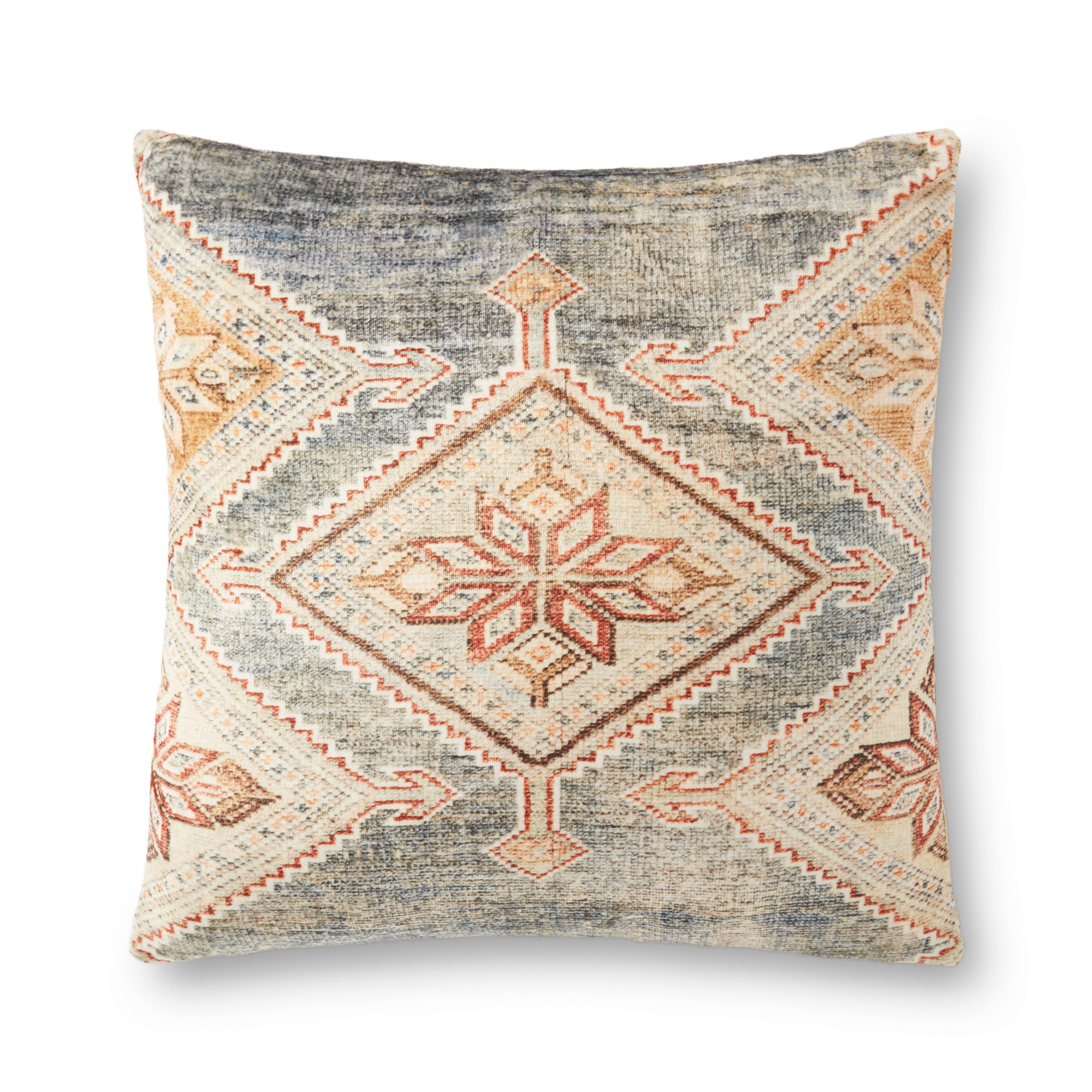 PILLOWS P0906 GREY / MULTI 22" x 22" Cover Only - Image 0