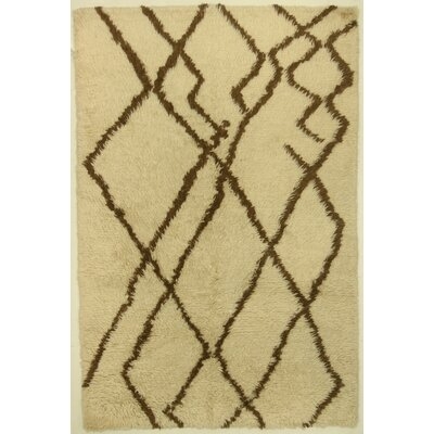 One-of-a-Kind Corbeil Hand-Knotted Ivory 6' x 9' Wool Area Rug - Image 0