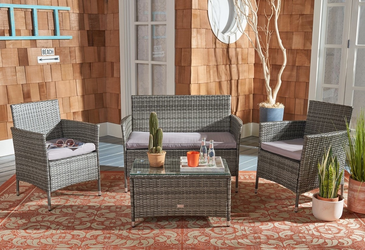 Bandele 4Pc Living Set - Grey / Grey - Safavieh - Image 1