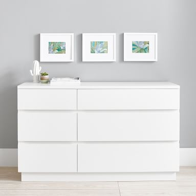 Bowen 6-Drawer Wide Dresser, Simply White - Image 1