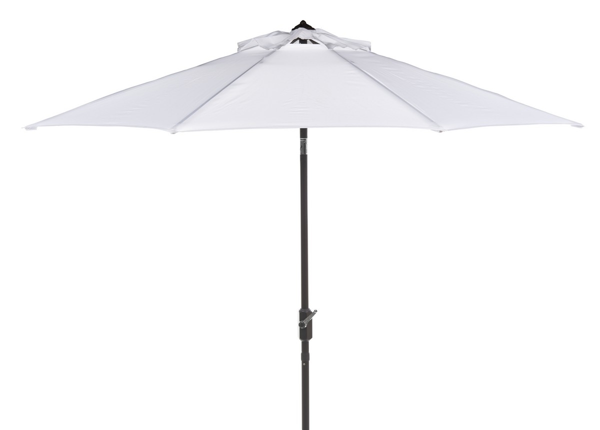 Herla 11Ft Auto Tilt Umbrella - White - Safavieh - Image 0