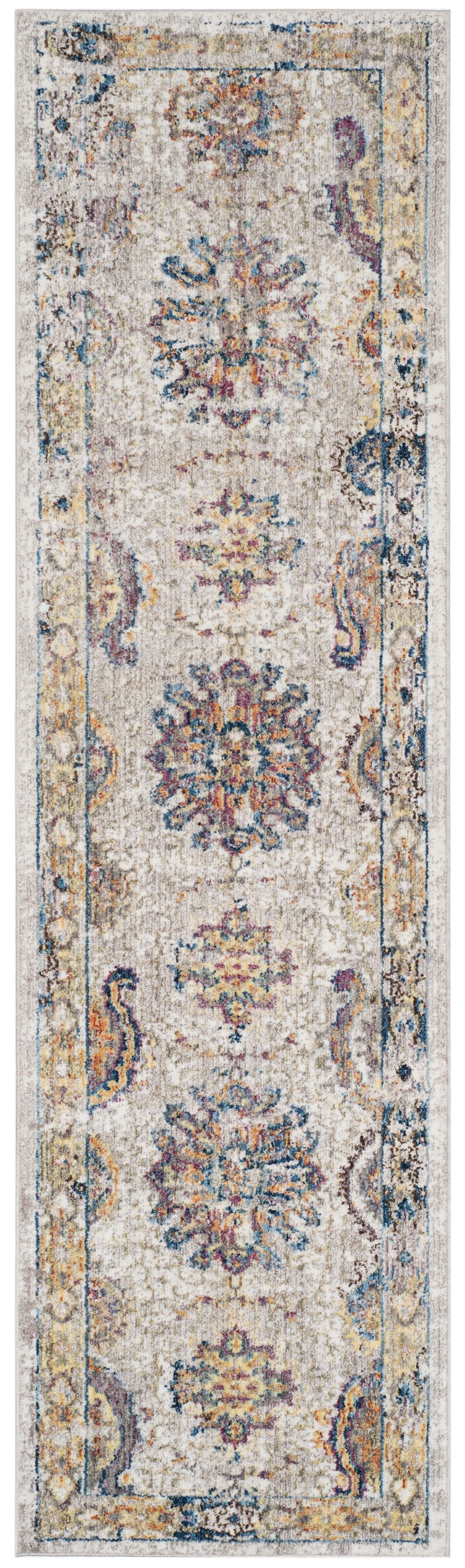 Arlo Home Woven Area Rug, BTL359A, Light Grey/Blue,  2' 3" X 12' - Image 0