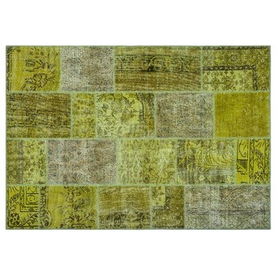 One-of-a-Kind Levittown Hand-Knotted 1960s Yellow 5'3" x 7'7" Area Rug - Image 0