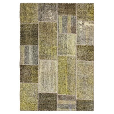 One-of-a-Kind Hand-Knotted 1960s Yellow/Brown 5'4" x 7'9" Area Rug - Image 0