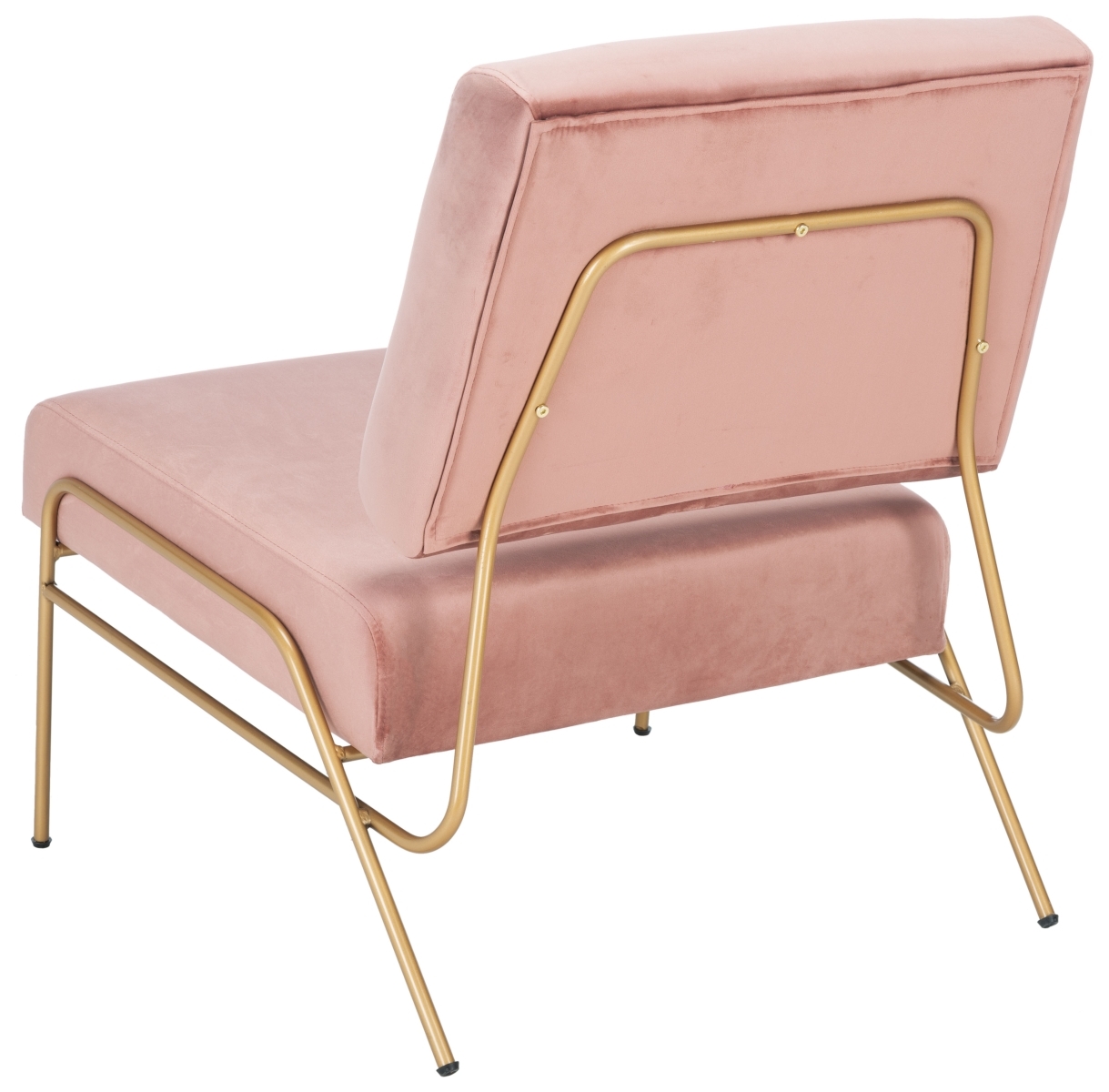 Romilly Velvet Accent Chair - Dusty Rose / Gold - Safavieh - Image 8