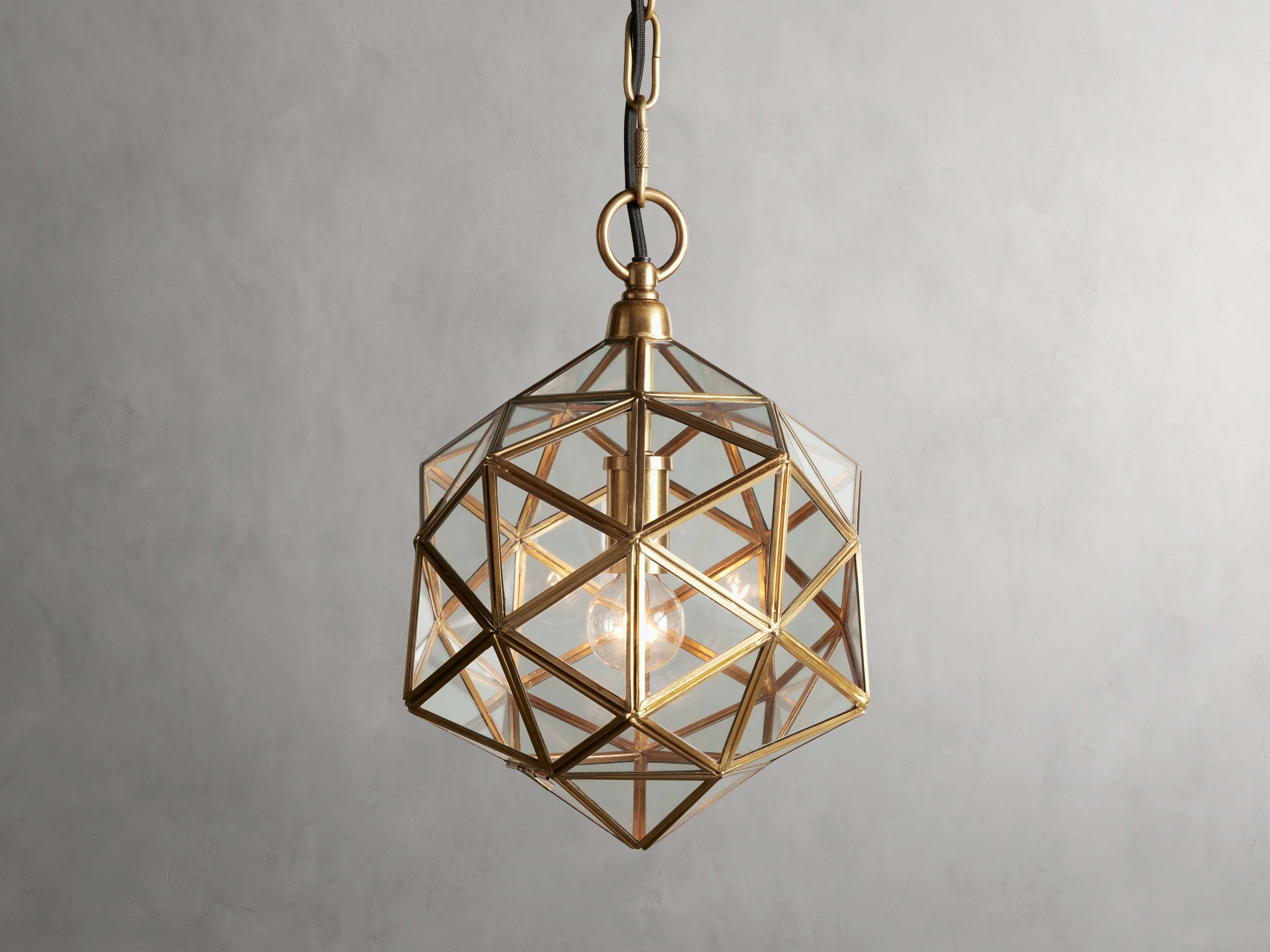Eliana Lantern Pendant in Metal 9" Brass - Image 0