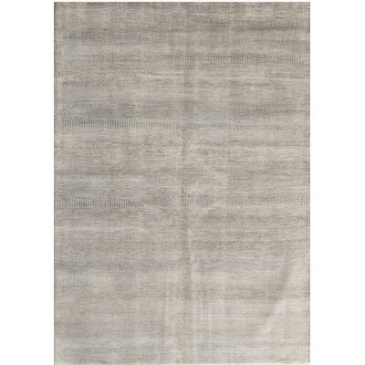 Hand-Knotted 6' x 8.5' Light Blue/Black Area Rug - Image 0