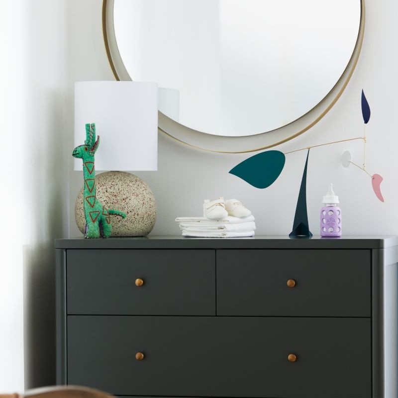 Hampshire Olive Green Wood 4-Drawer Kids Dresser - Image 1