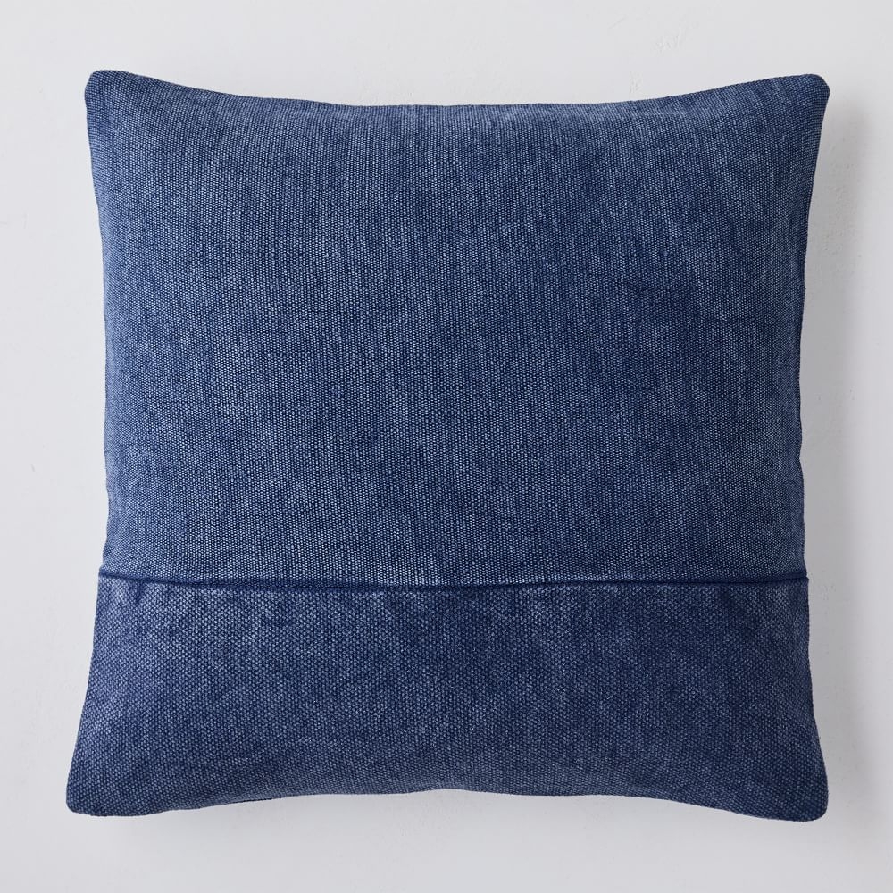 Cotton Canvas Pillow Cover, 24"x24", Midnight - Image 0