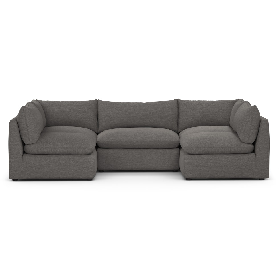 Leigh 121.5" Modular 5-Seater U-Shaped Sectional - Silver Gray - Image 2