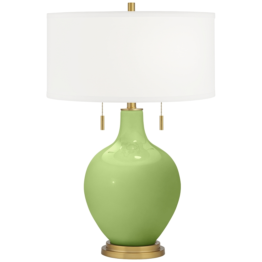 Color Plus Toby Brass 28" Modern Lime Rickey Green Table Lamp - Image 0