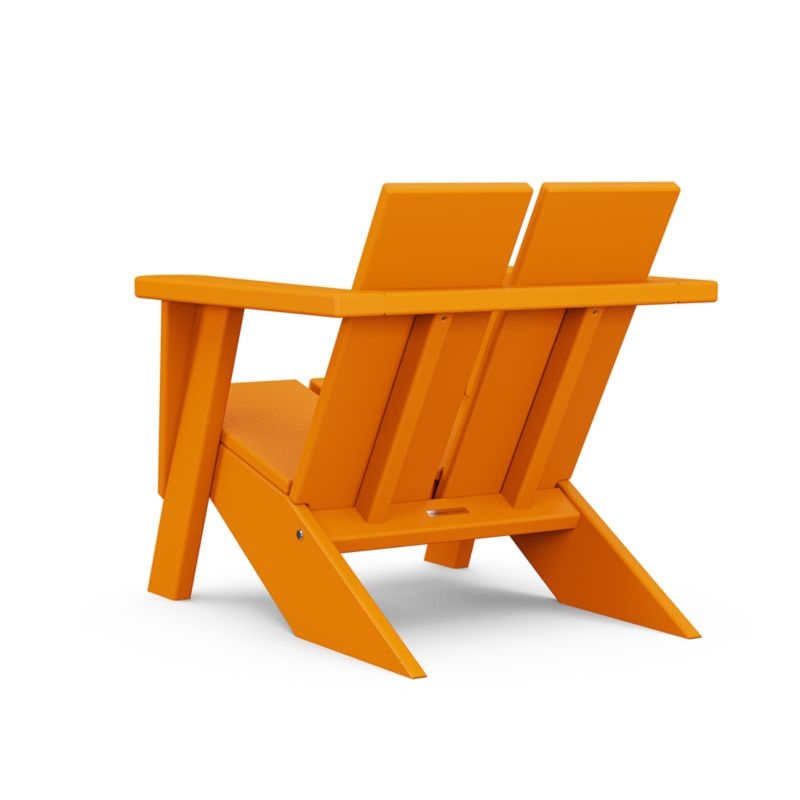 Paso Tangerine Orange Outdoor Kids Adirondack Chair by POLYWOOD ® - Image 2