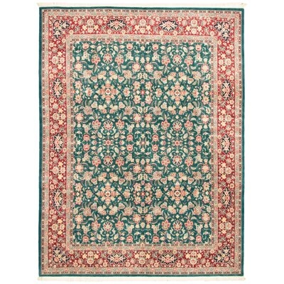 One-of-a-Kind Zanella Hand-Knotted 2010s Tabriz Teal/Red/Green 7'10" x 10'6" Wool Area Rug - Image 0