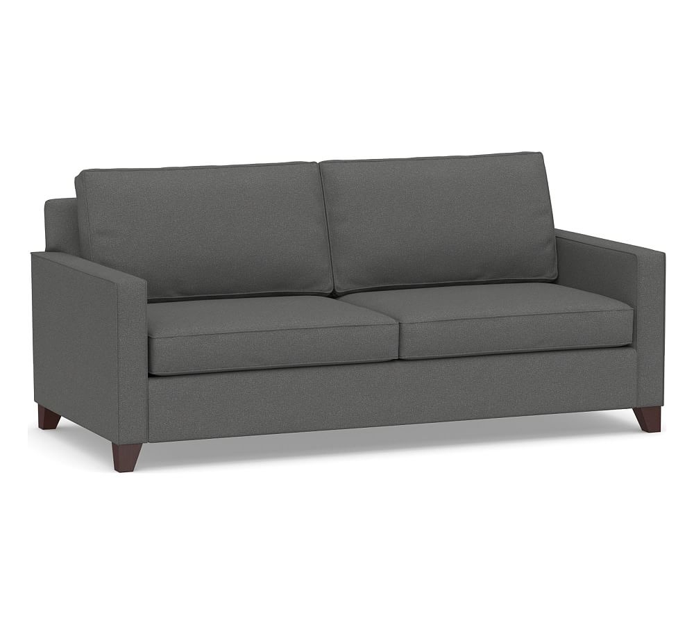 Cameron Square Arm Upholstered Deep Seat Sofa 2-Seater 85", Polyester Wrapped Cushions, Park Weave Charcoal - Image 0