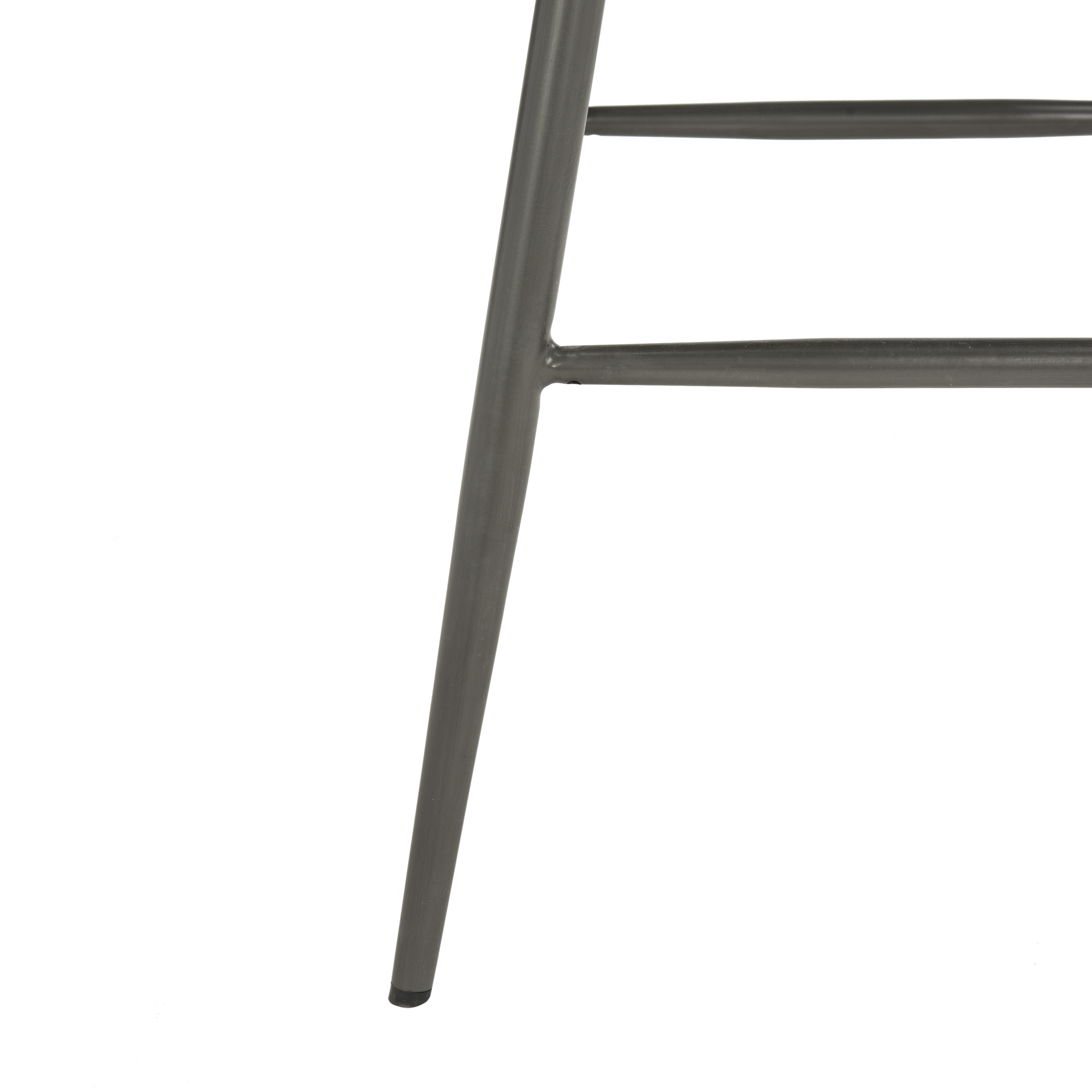 Aster 30"H Mid Century Modern Leather Tufted Bar Stool - Burgundy/Black - Safavieh - Image 8