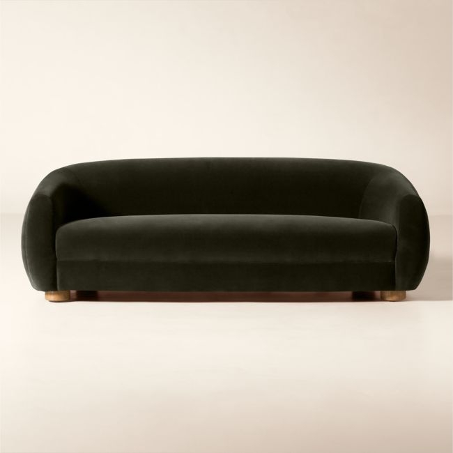 Laszlo 80" Dark Grey Velvet Apartment Sofa - Image 0