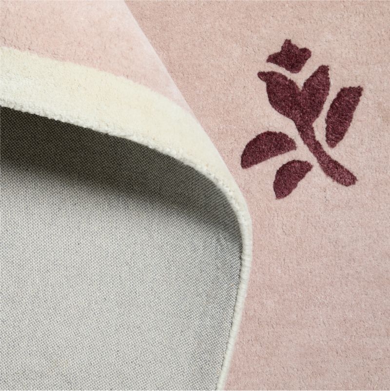 12th Street Floral Cut-Out Edges Wool and Tencel Kids Area Rug 5'x8' by Jeremiah Brent - Image 4