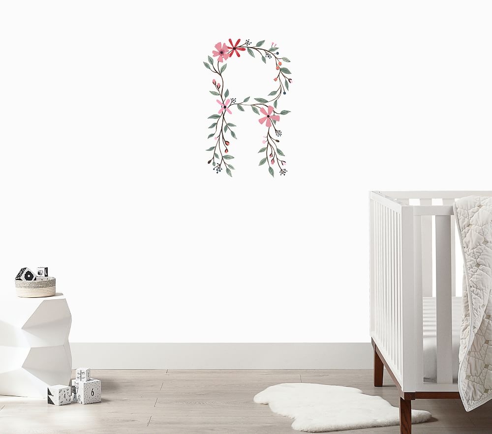 Floral Letter Wall Decal, R - Image 0