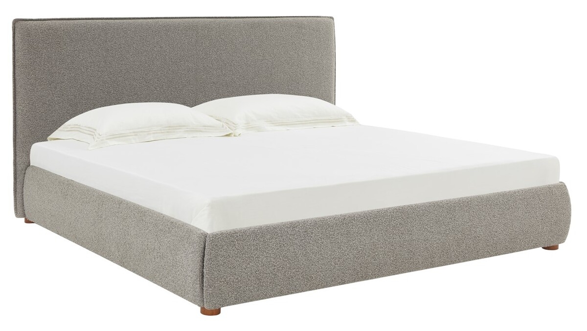 Callahan Boucle King Bed - Light Grey - Image 4
