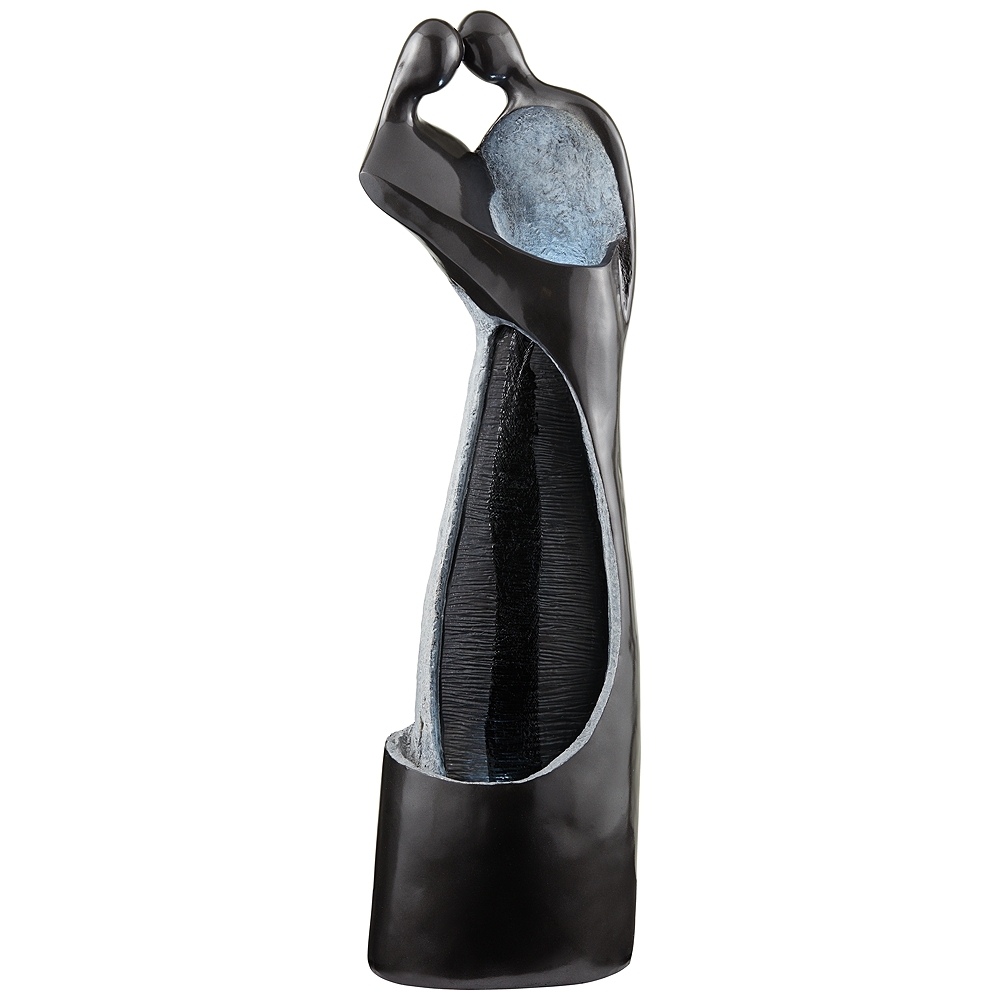 Modern Couple 47" High Black Indoor/Outdoor LED Fountain - Image 0
