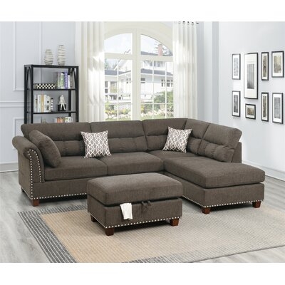 Fairland 111" Wide Reversible Modular Sofa & Chaise with Ottoman - Image 0